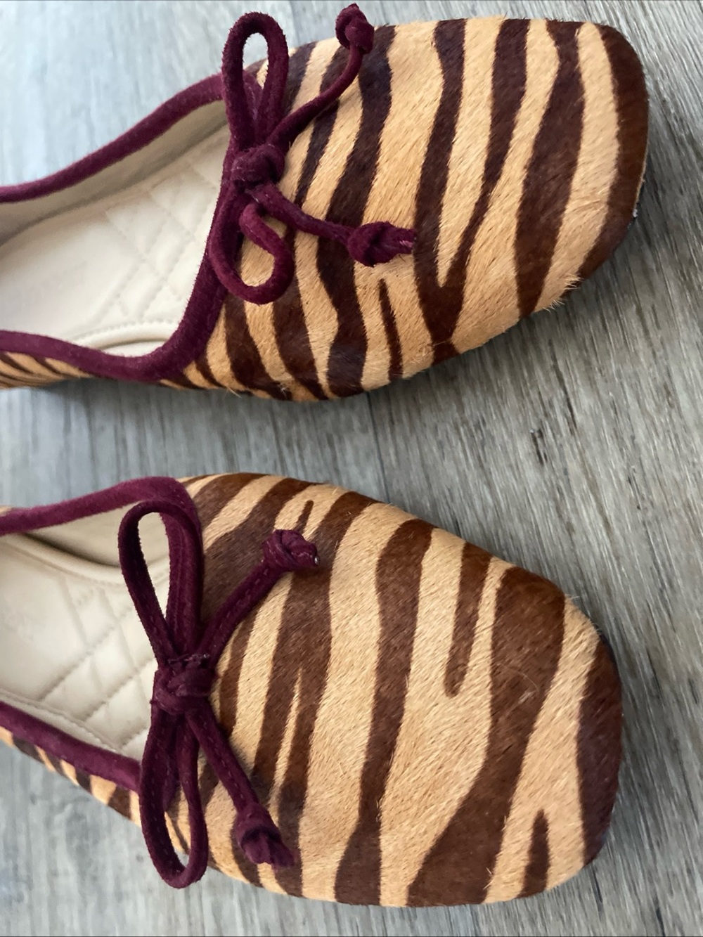 J. McLaughlin Zebra Calf Hair Tassel Loafers Leather Flats Women’s Size 6 - Picture 5 of 16